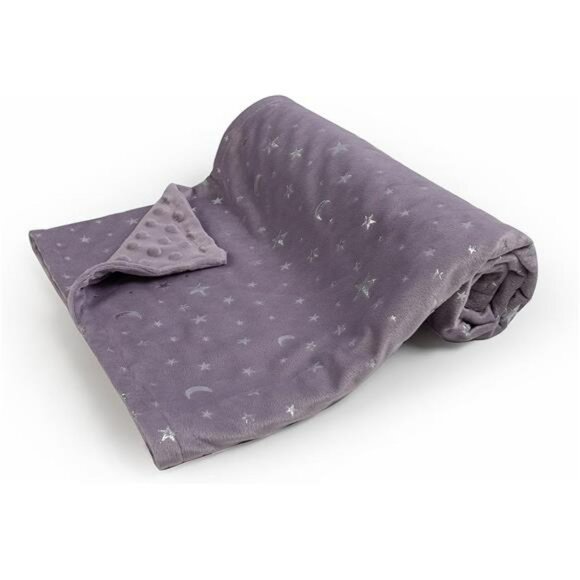 Baby blanket soft minky fleece star moon print 30x40 toddler stroller crib throw - Picture 6 of 7